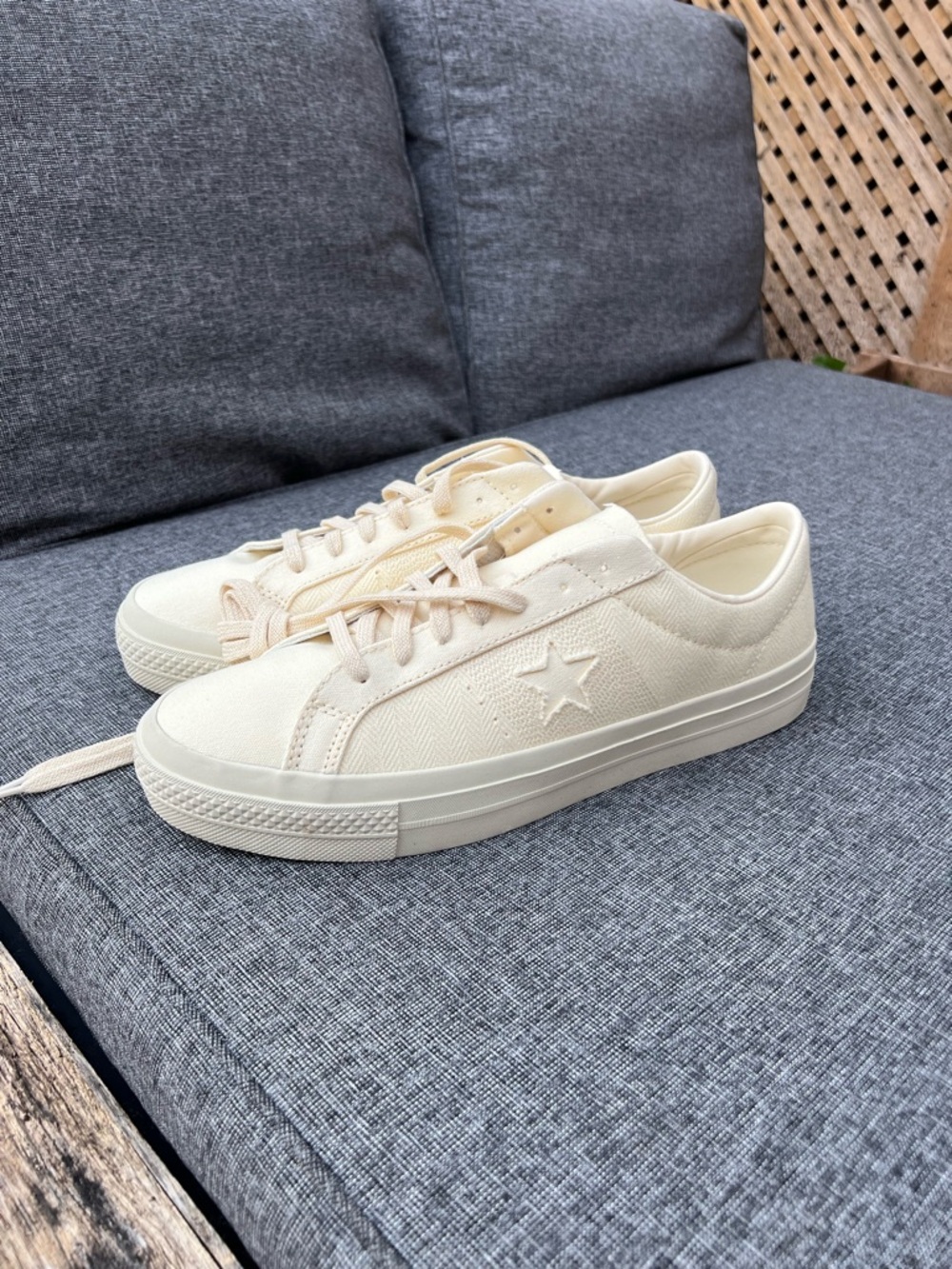 Converse Low-Top Canvas Sneakers in Cream